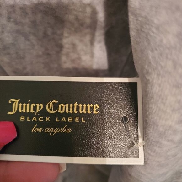 Retro Y2K/2000's  Juicy Couture Bling Bling Crystal Studded Velour Hoodie - Picture 9 of 14